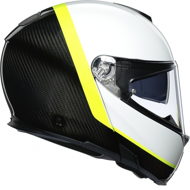 Шлем AGV Sportmodular Ray Carbon/white/Yellow Fluo