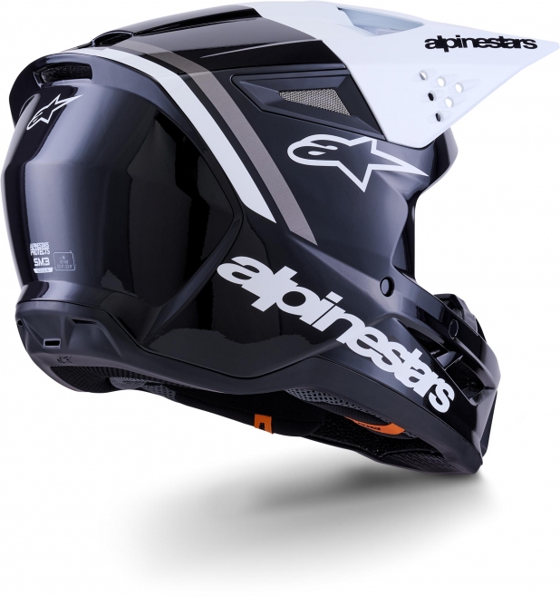 Шлем Alpinestars S-M3 Radium BLACK WHITE GRAY GLOSSY