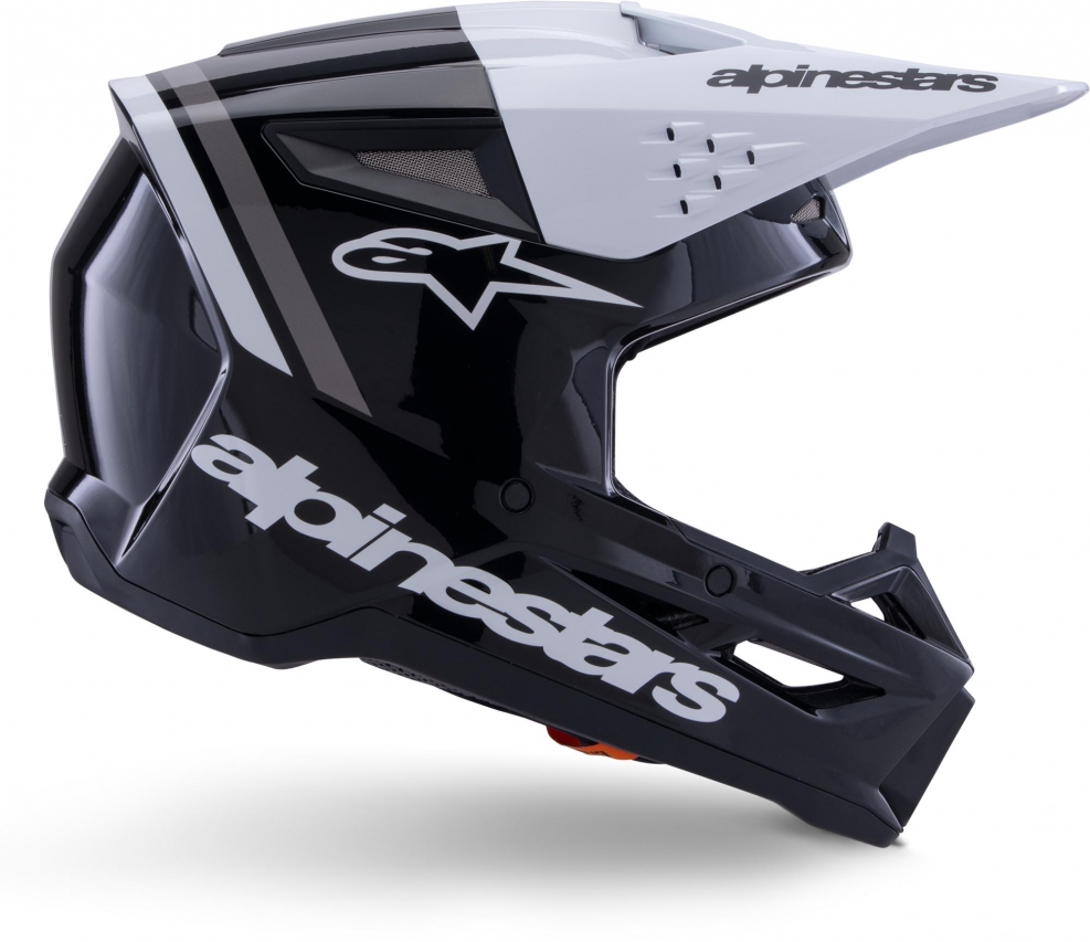 Шлем Alpinestars S-M3 Radium BLACK WHITE GRAY GLOSSY