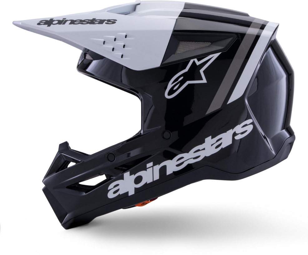 Шлем Alpinestars S-M3 Radium BLACK WHITE GRAY GLOSSY