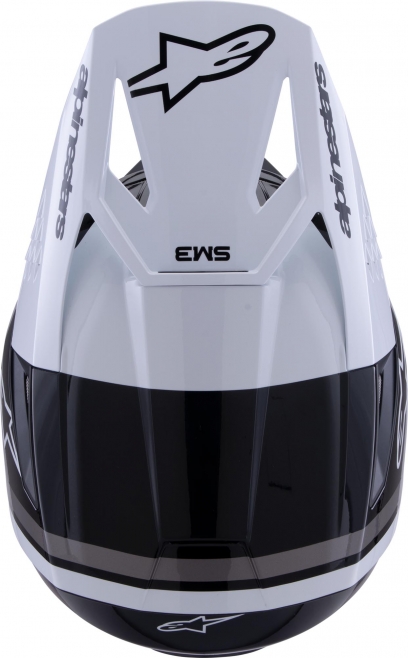 Шлем Alpinestars S-M3 Radium BLACK WHITE GRAY GLOSSY