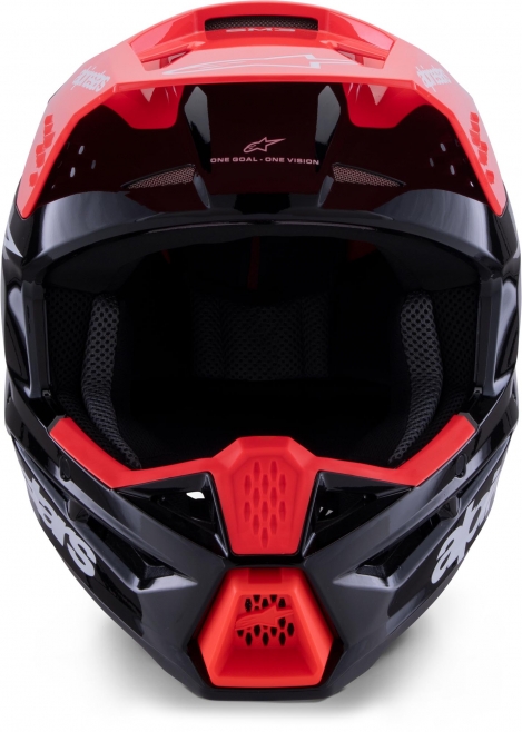 Шлем Alpinestars S-M3 Radium Black/Red Fluo/White Glossy