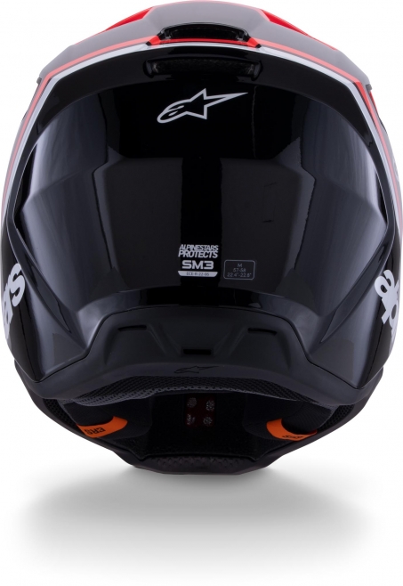 Шлем Alpinestars S-M3 Radium Black/Red Fluo/White Glossy