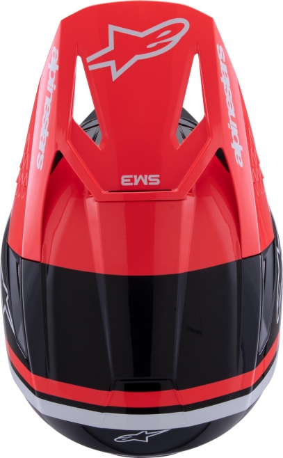 Шлем Alpinestars S-M3 Radium Black/Red Fluo/White Glossy