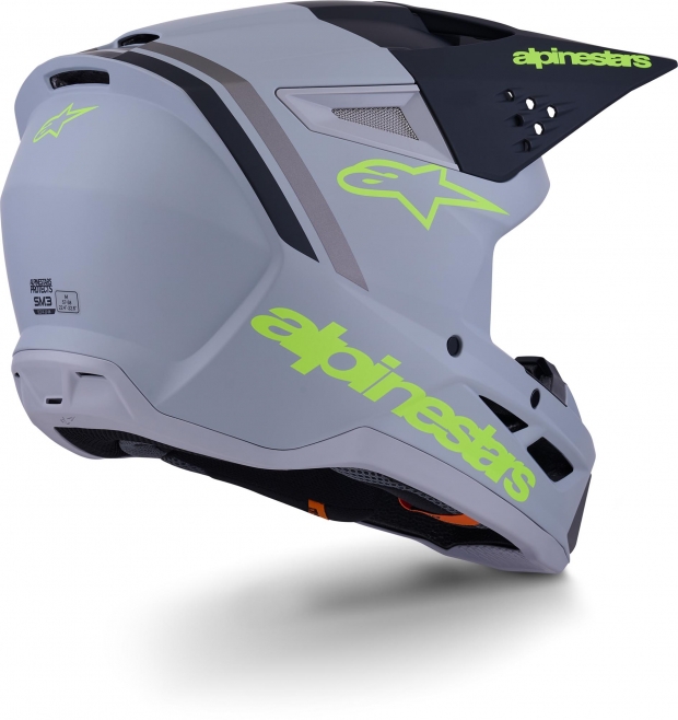 Шлем Alpinestars S-M3 Radium Серый/Желтый Матовый
