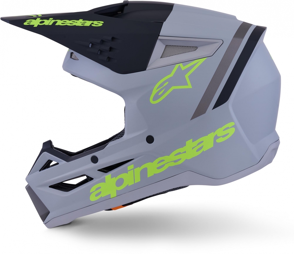 Шлем Alpinestars S-M3 Radium Серый/Желтый Матовый
