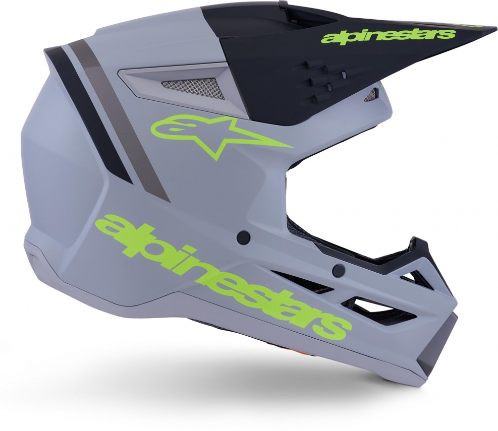 Шлем Alpinestars S-M3 Radium Серый/Желтый Матовый
