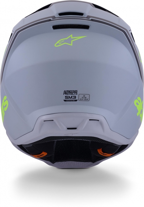 Шлем Alpinestars S-M3 Radium Серый/Желтый Матовый