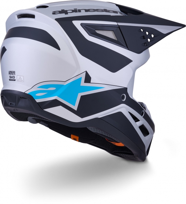 Шлем Alpinestars S-M3 Heat Silver/Blue/Black Matte