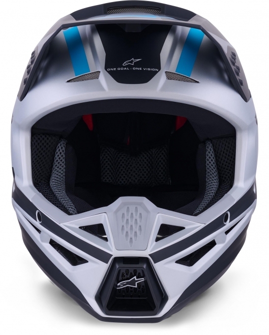 Шлем Alpinestars S-M3 Heat Silver/Blue/Black Matte