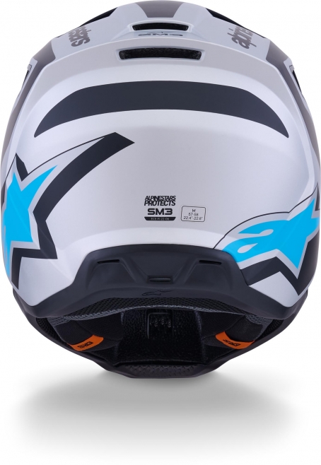 Шлем Alpinestars S-M3 Heat Silver/Blue/Black Matte