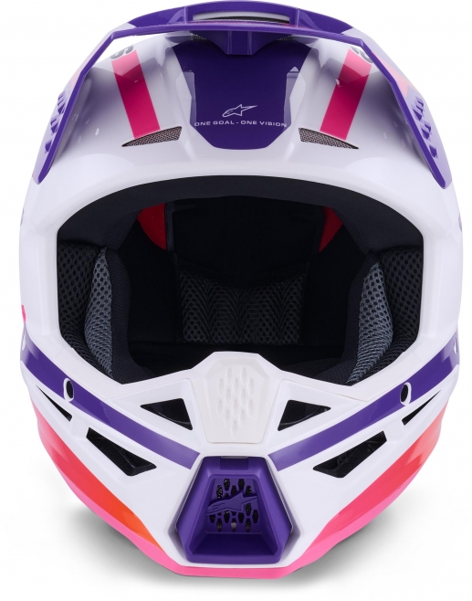 Шлем Alpinestars S-M3 Heat White/Purple/Pink Glossy