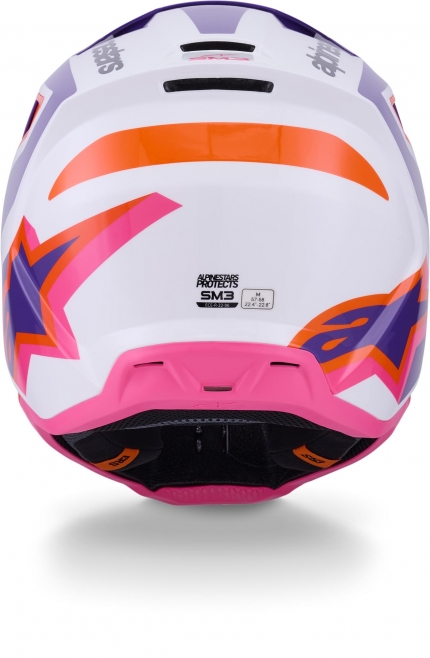 Шлем Alpinestars S-M3 Heat White/Purple/Pink Glossy