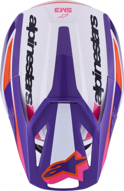 Шлем Alpinestars S-M3 Heat White/Purple/Pink Glossy