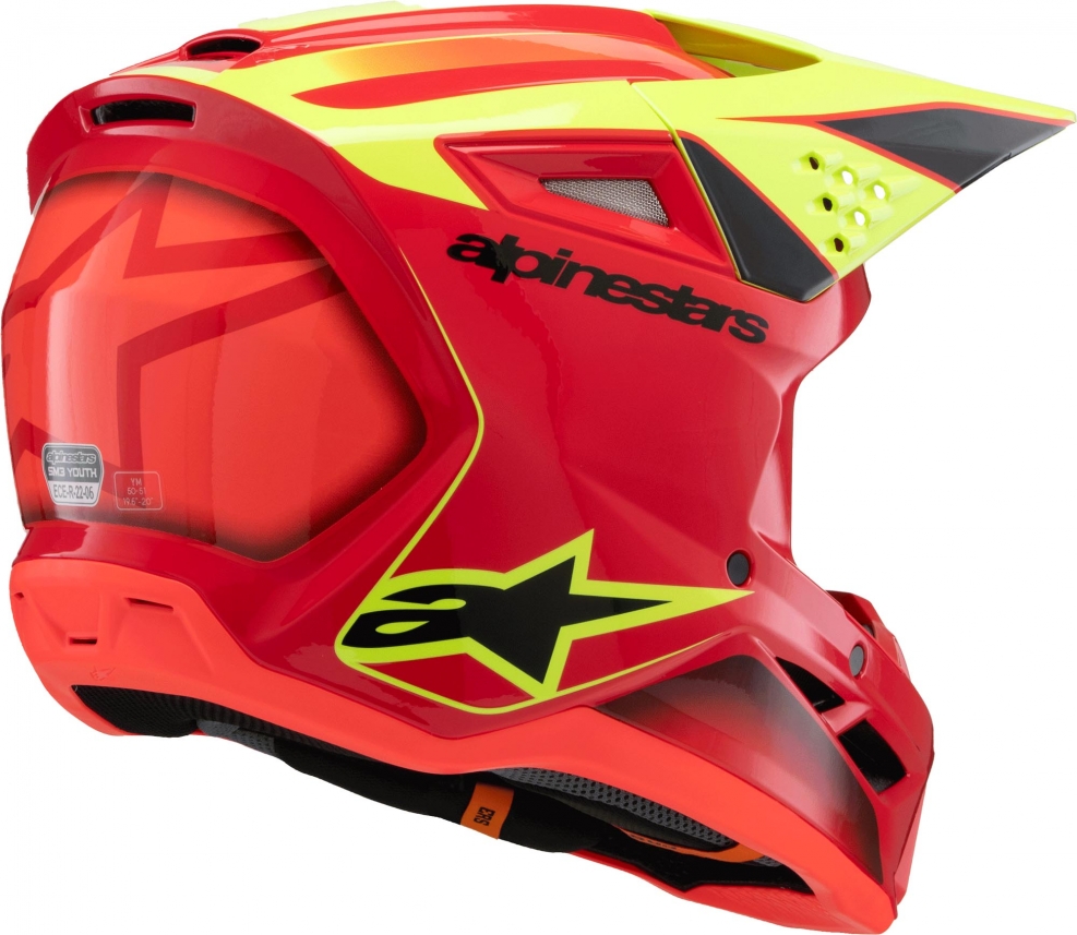 Шлем для мотокросса Alpinestars S-M3 Fray RED YELLOW FLUO