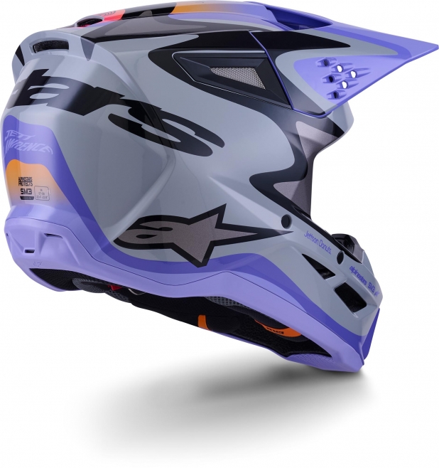 Шлем Alpinestars S-M3 Jettson Gray/Purple/Black Glossy