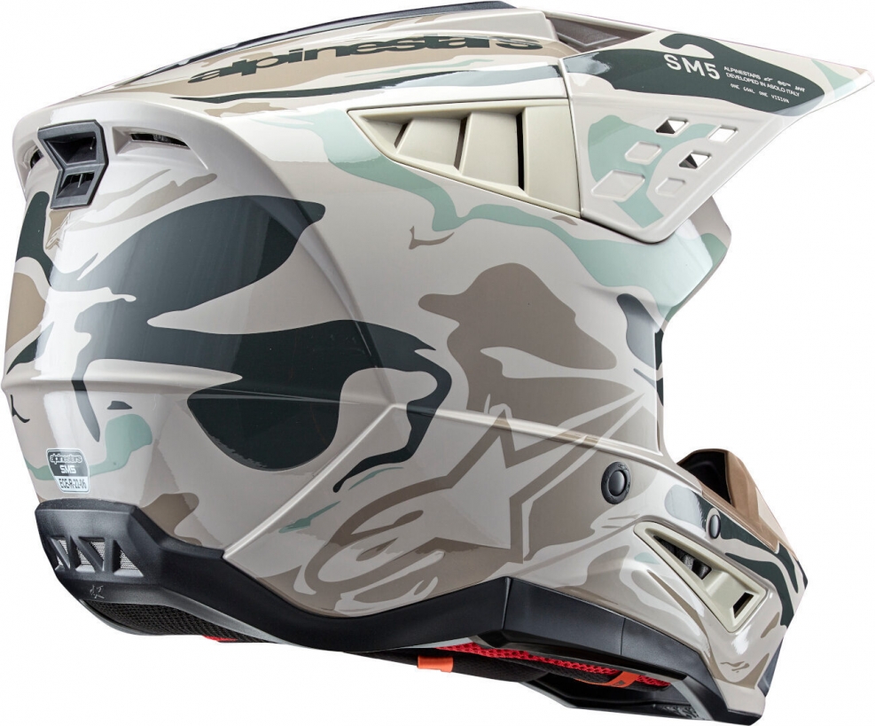 Шлем Alpinestars S-M5 Mineral Warm Gray/Celadon/Green Glossy