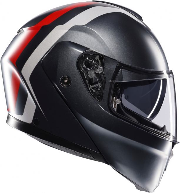 Шлем AGV STREETMODULAR RESIA MATT GREY/SILVER/RED