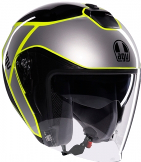 Шлем AGV IRIDES DAVAO BLACK/GREY/YELLOW FLUO