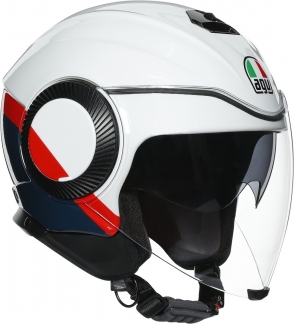 Шлем AGV ORBYT Block  Белый / Эбоний /Красный fl