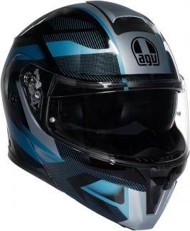Шлем AGV STREETMODULAR LEDRO MATT BLACK/POWDER BLUE