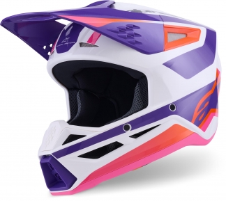Кроссовый шлем  Alpinestars S-M3 Heat White/Purple/Pink Glossy