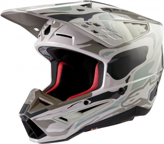 Кроссовый шлем Alpinestars S-M5 Mineral Warm Gray/Celadon/Green