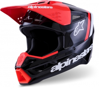 Кроссовый шлем  Alpinestars S-M3 Radium Black/Red Fluo/White Glo