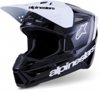 Alpinestars S-M3 Radium BLACK WHITE GRAY GLOSSY